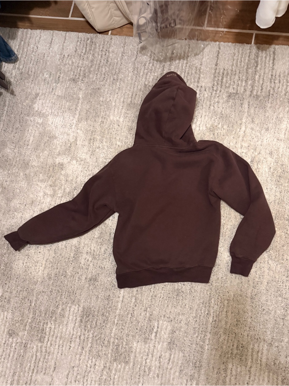 Aritzia Women’s Dark Brown Hooded Pullover Sweater - Picture 2 of 5
